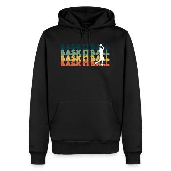 Équipe de basket-ball basketball basketball - Sweat à capuche Premium bio Homme - noir - Devant - Nico (187cm)