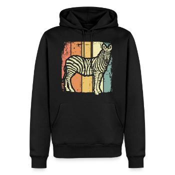 Afrique Zebra - Sweat à capuche Premium bio Homme - noir - Devant - Nico (187cm)