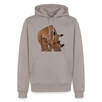 Nashörner sind wie Einhörner... nur dicker - Männer Premium Bio Hoodie - Taupe - Vorne - Nico (187cm)