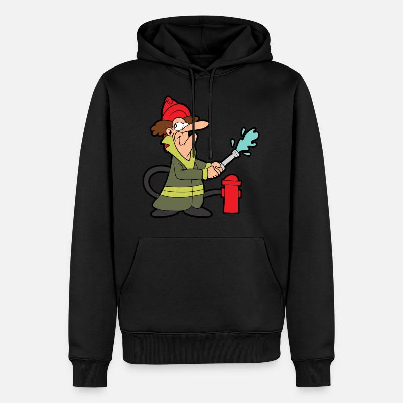 Caserne de pompiers de pompiers - Sweat à capuche Premium bio Homme - noir