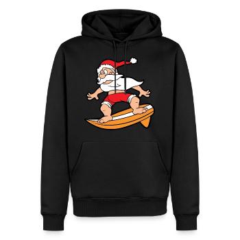Lustiger Weihnachtsmann Santa Claus Weihnachten - Männer Premium Bio Hoodie - Schwarz - Vorne - Nico (187cm)
