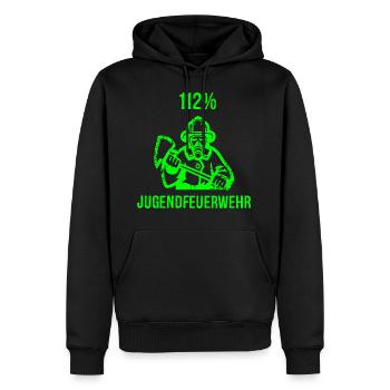 Jugendfeuerwehr Feuerwehrmann Feuerwehr Geschenk - Männer Premium Bio Hoodie - Schwarz - Vorne - Nico (187cm)