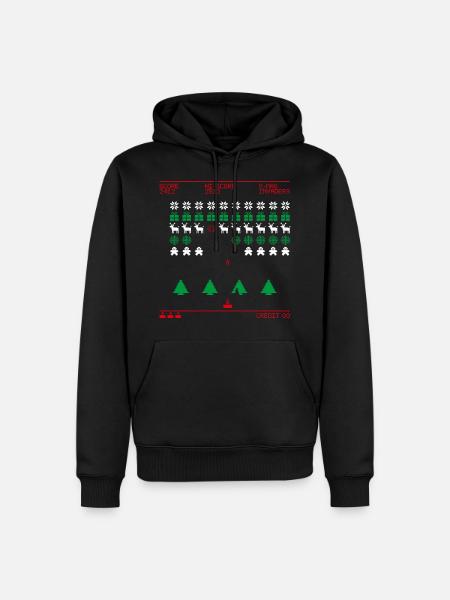 X-mas Invaders (tricolor) - Men’s Premium Organic Hoodie - black