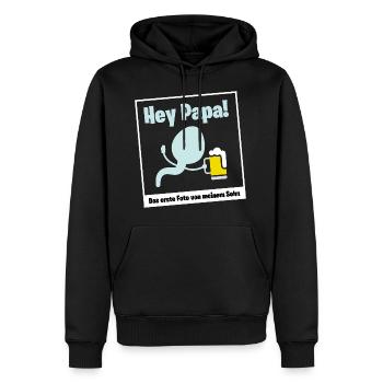 Geschenk für werdende Väter Bier Papa Schwanger - Männer Premium Bio Hoodie - Schwarz - Vorne - Nico (187cm)