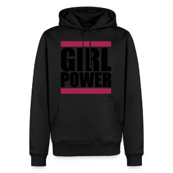 girl power text spruch cool weiblich frau maedchen - Männer Premium Bio Hoodie - Schwarz - Vorne - Nico (187cm)
