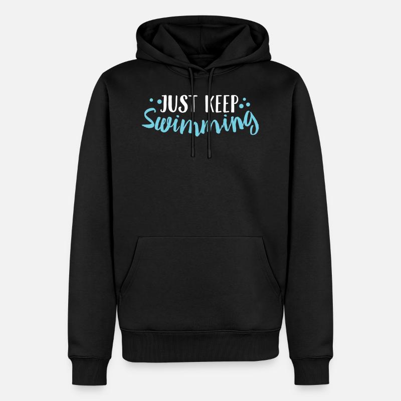Natation Motivation Citations Cadeau cool - Sweat à capuche Premium bio Homme - noir
