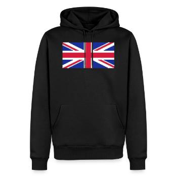 Union Jack Pixel UK Flag - Männer Premium Bio Hoodie - Schwarz - Vorne - Nico (187cm)