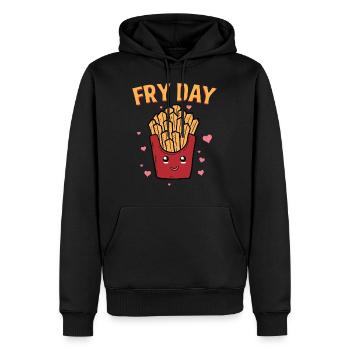 Fryday Pommes Freitag Herzen Cooles Geschenk - Männer Premium Bio Hoodie - Schwarz - Vorne - Nico (187cm)