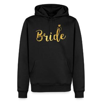 Mariée Diamant Or Bague cadeau de mariage JGA - Sweat à capuche Premium bio Homme - noir - Devant - Nico (187cm)