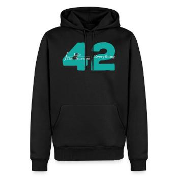 Universum 42 Die Antwort auf das Leben Cooles - Männer Premium Bio Hoodie - Schwarz - Vorne - Nico (187cm)