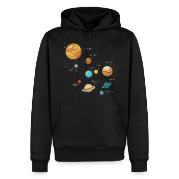 Univers Planètes Galaxie Comic Cadeau Cool - Sweat à capuche Premium bio Homme - noir - Devant - Nico (187cm)