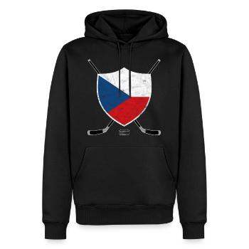 Tchéquie de hockey Czechia drapeau sport cadeau - Sweat à capuche Premium bio Homme - noir - Devant - Nico (187cm)