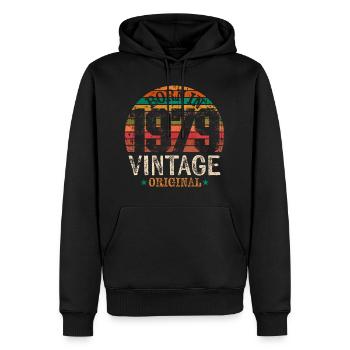 Vintage geboren 1979 44. Geburtstag Geschenk - Männer Premium Bio Hoodie - Schwarz - Vorne - Nico (187cm)