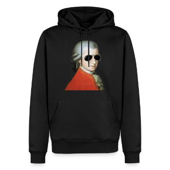Mozart mit Sonnenbrille Legende cooles Geschenk - Männer Premium Bio Hoodie - Schwarz - Vorne - Nico (187cm)