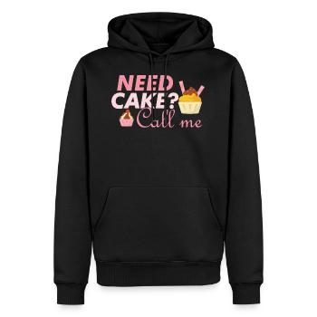 Brauchst du Torte ruf mich an lustiges Geschenk - Männer Premium Bio Hoodie - Schwarz - Vorne - Nico (187cm)