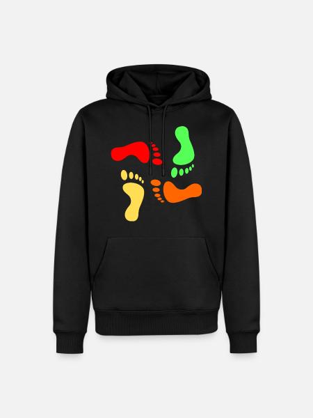 footprints - Men’s Premium Organic Hoodie - black