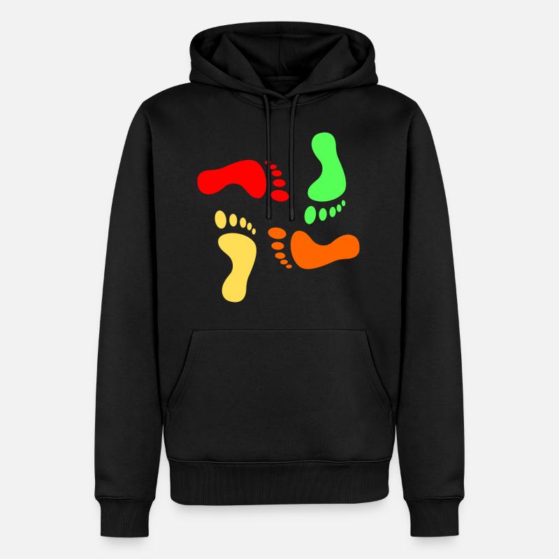 empreintes - Sweat à capuche Premium bio Homme - noir
