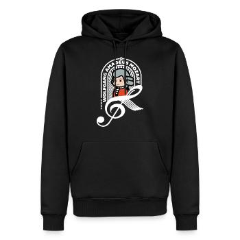 Mozart Süßes Porträt Note Weiß Cooles Geschenk - Männer Premium Bio Hoodie - Schwarz - Vorne - Nico (187cm)