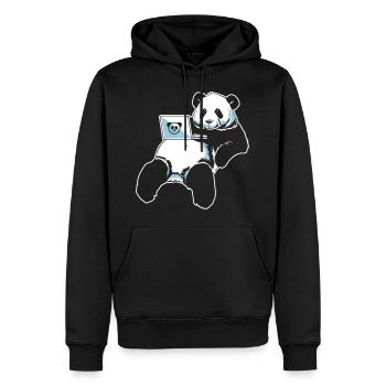 it shirt programmer panda - Men’s Premium Organic Hoodie - black - Front - Nico (187cm)
