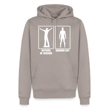 Zeugen Jehovas Glaube Cooles Geschenk - Männer Premium Bio Hoodie - Taupe - Vorne - Nico (187cm)