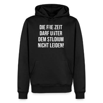 Le temps libre ne peut pas souffrir sous l'étude - Sweat à capuche Premium bio Homme - noir - Devant - Nico (187cm)