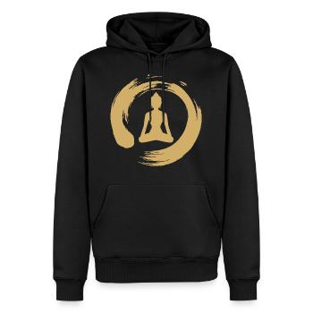 Yoga Méditation Or Cool Cadeau - Sweat à capuche Premium bio Homme - noir - Devant - Nico (187cm)