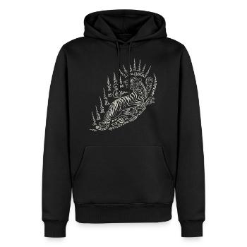 Sak Yant Thai Tattoo Tiger Animal Cooles - Sweat à capuche Premium bio Homme - noir - Devant - Nico (187cm)