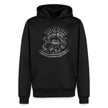 Sak Yant Thai Tattoo 3 têtes cadeau d’éléphant - Sweat à capuche Premium bio Homme - noir - Devant - Nico (187cm)