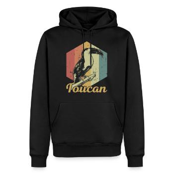 Tukan Retro Vintage Vogel Cooles Geschenk - Männer Premium Bio Hoodie - Schwarz - Vorne - Nico (187cm)