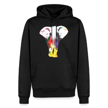 Elefant Regenbogen Wildlife Cooles Geschenk - Männer Premium Bio Hoodie - Schwarz - Vorne - Nico (187cm)