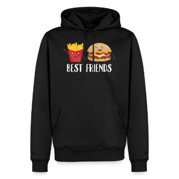 Les meilleurs amis Burger Frite Foodie cadeau - Sweat à capuche Premium bio Homme - noir - Devant - Nico (187cm)