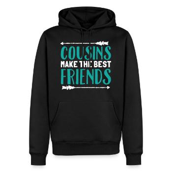Beste Freunde Cousin Familie Cooles Geschenk - Männer Premium Bio Hoodie - Schwarz - Vorne - Nico (187cm)