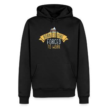 Wandern Geboren Arbeiten Berge Geschenk - Männer Premium Bio Hoodie - Schwarz - Vorne - Nico (187cm)