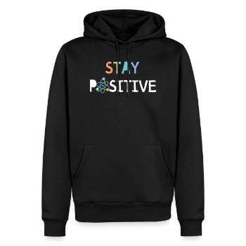 Stay Positive - Sweat à capuche Premium bio Homme - noir - Devant - Nico (187cm)