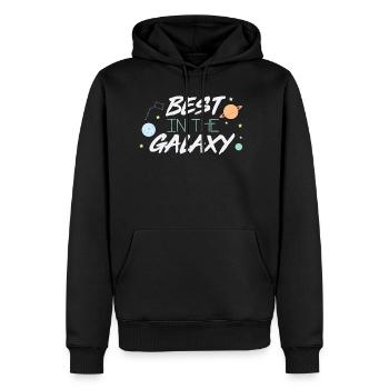 Universum - Männer Premium Bio Hoodie - Schwarz - Vorne - Nico (187cm)