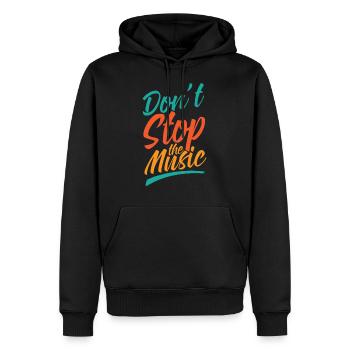 Musique Don’t stop Music Cadeau Cooles - Sweat à capuche Premium bio Homme - noir - Devant - Nico (187cm)