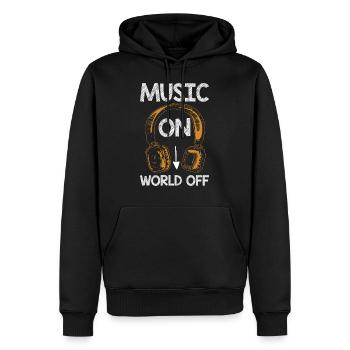 Music on World off - Männer Premium Bio Hoodie - Schwarz - Vorne - Nico (187cm)
