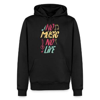 Pas de musique, pas de vie - Sweat à capuche Premium bio Homme - noir - Devant - Nico (187cm)