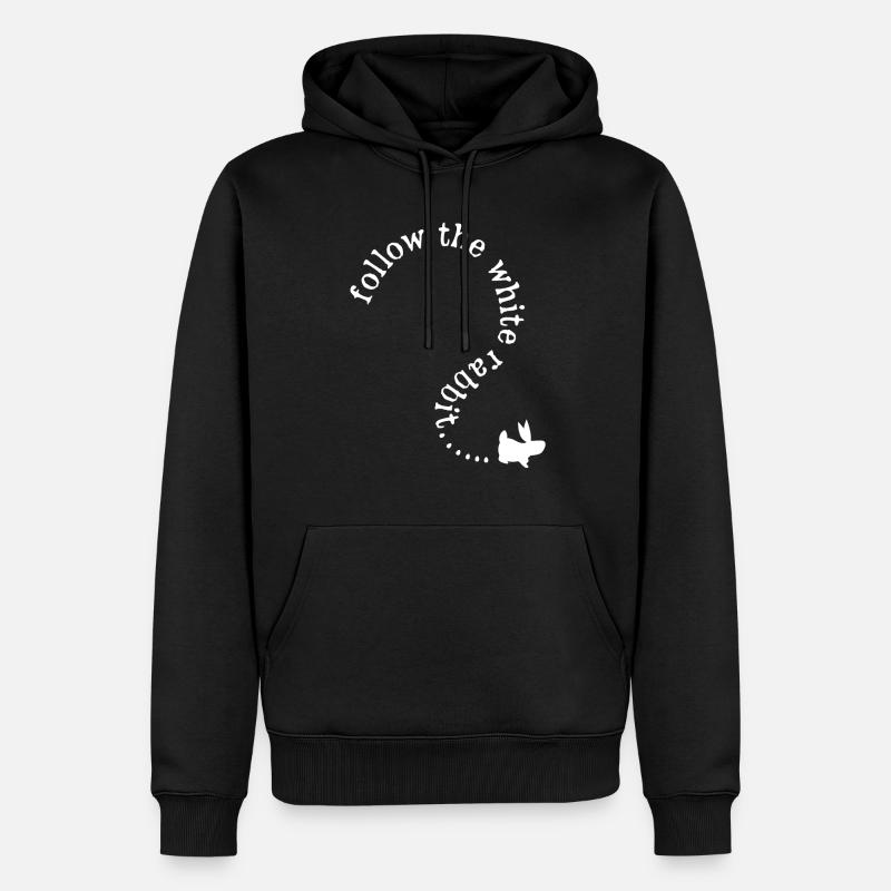 Suis le lapin blanc - Sweat à capuche Premium bio Homme - noir