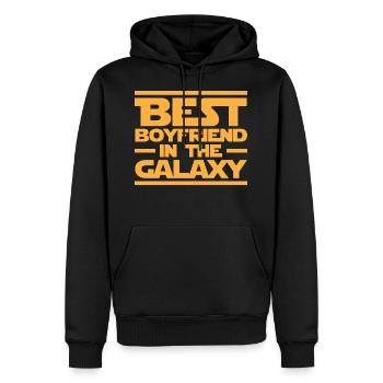 Meilleur ami de la galaxie - Sweat à capuche Premium bio Homme - noir - Devant - Nico (187cm)