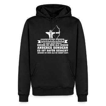 Bogenschießen ist anders Geschenk Bogenschütze - Männer Premium Bio Hoodie - Schwarz - Vorne - Nico (187cm)