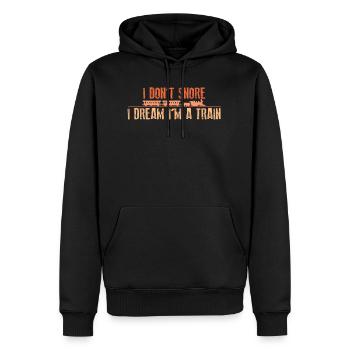 Ronfler Drôle de train Rêves - Sweat à capuche Premium bio Homme - noir - Devant - Nico (187cm)