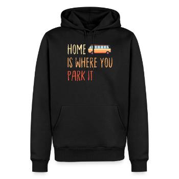 La maison est où vous garez le bus - Sweat à capuche Premium bio Homme - noir - Devant - Nico (187cm)