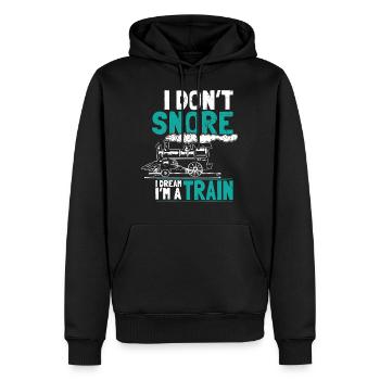 Ronfler comme un train rêve - Sweat à capuche Premium bio Homme - noir - Devant - Nico (187cm)