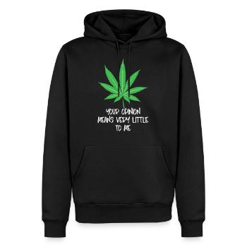 Marijuana Votre avis ne m’intéresse pas - Sweat à capuche Premium bio Homme - noir - Devant - Nico (187cm)