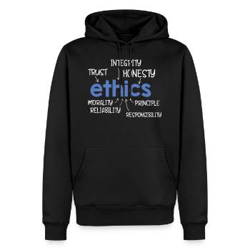 Ethik Wort Beschreibung - Männer Premium Bio Hoodie - Schwarz - Vorne - Nico (187cm)