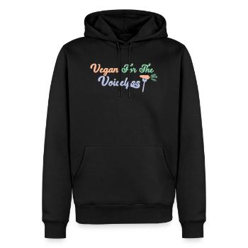 Végétalien pour les animaux qui ne peuvent pas parler - Sweat à capuche Premium bio Homme - noir - Devant - Nico (187cm)