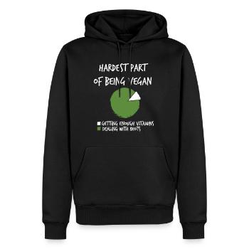 Vegan schwierig ist der Umgang mit Idioten - Männer Premium Bio Hoodie - Schwarz - Vorne - Nico (187cm)