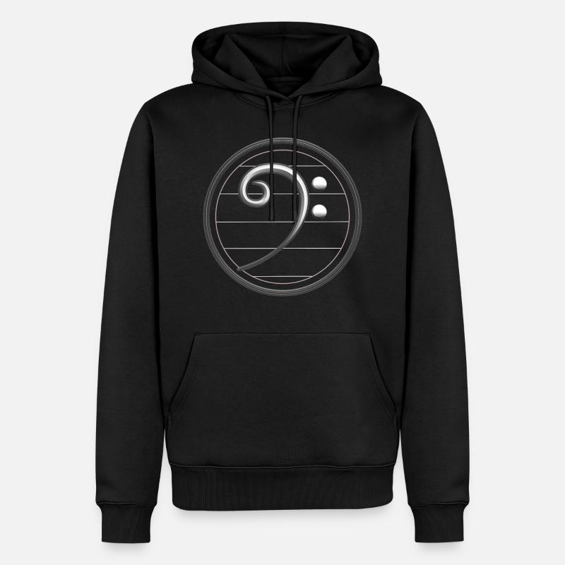 Basse Clef Silver - Bassiste - Sweat à capuche Premium bio Homme - noir