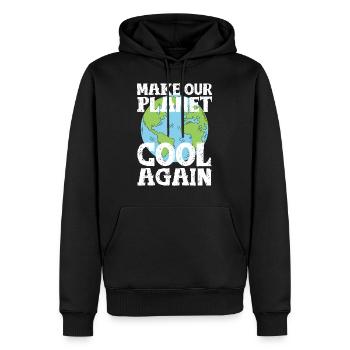 Climate Change Earth Day cool cool saying - Men’s Premium Organic Hoodie - black - Front - Nico (187cm)